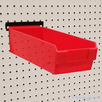 Red Shelfbox 300 Display Bin w/ Peg Adaptor