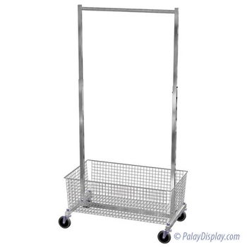 Rolling Rack - Fitting Room Rack with Basket