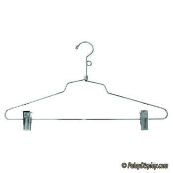 Children's Wooden Hanger with Chrome Pant Clips