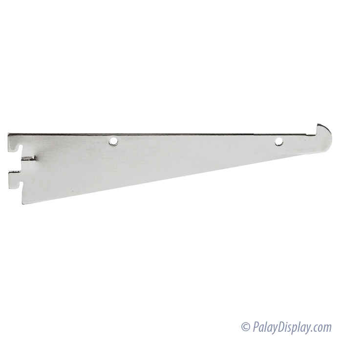 8" Single Slot Shelf Bracket For Wall Standards Chrome Shelf Brackets