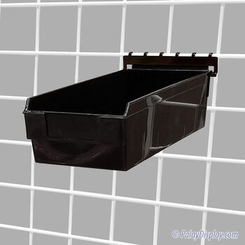 Black Shelfbox 300 Display Bin w/ Grid Adaptor
