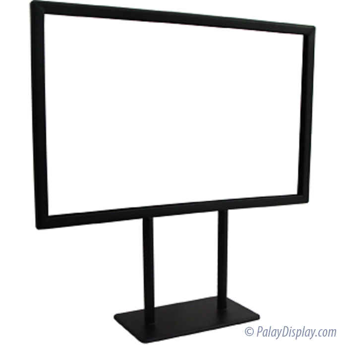 Matte Black Sign Holder Double Stem 7" x 11" Matte Black Cardholder Sign Holders