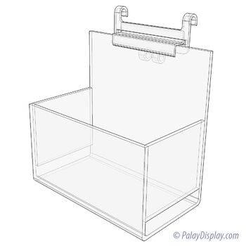 Single Acrylic Bin with Gridwall Adapter