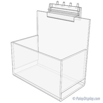 Single Acrylic Bin with Pegboard Adapter