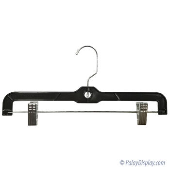 14 Black Pant Hangers and Black Skirt Hangers with Chrome Hook :: Plastic  Hangers :: Clothes Hangers