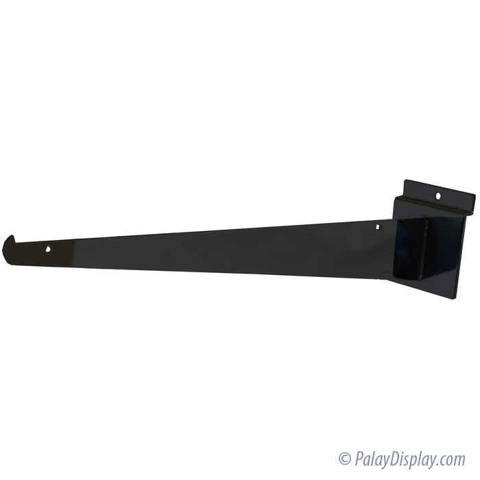 16" Black Slatwall Shelf Bracket Slatwall shelving brackets