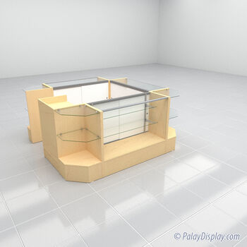 Small Retail Display Case Kiosk - Maple