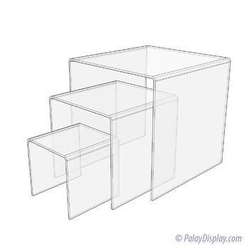 Square Acrylic Risers - Set of 3
