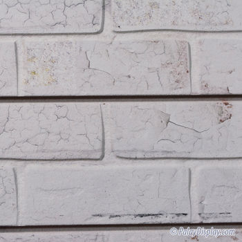 Old White Paint Brick Slatwall Panel