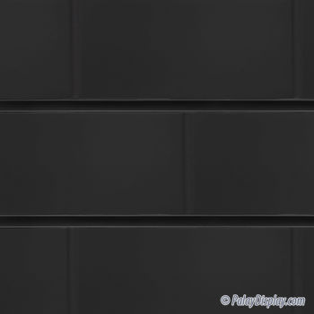 Black Subway Tile Slatwall Panel - Black Grout