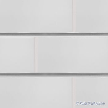 White Subway Tile Slatwall Panel - White Grout