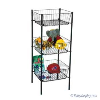 Three Tier Basket Unit Black