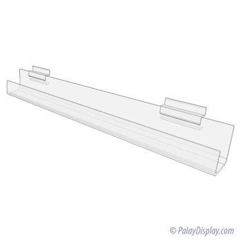 Tilt Back Slatwall Shelf - Ends Open