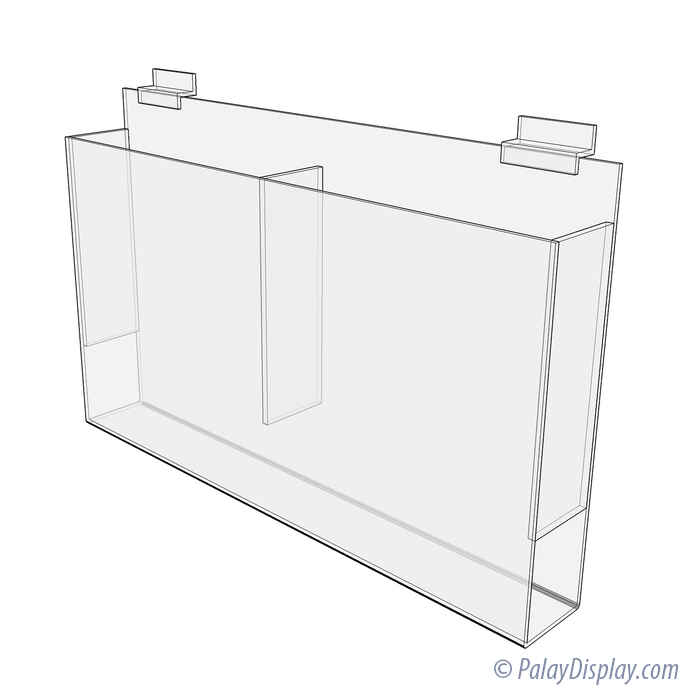 Two Pocket Slatwall Magazine Holder Slatwall Brochure Holders