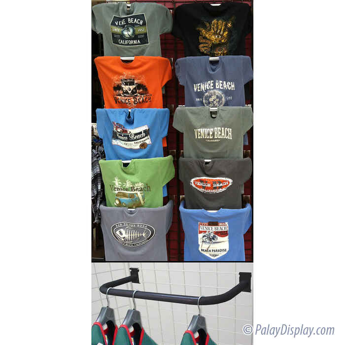 U Shaped Black Gridwall Hangrail Gridwall hangrail Gridwall TShirt Displays Grid Hangrails