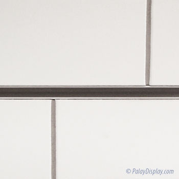 White Subway Tile Slatwall Panel - Grey Grout