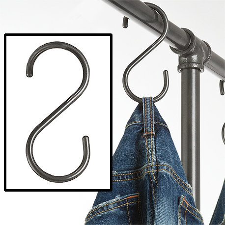 S Hook for Urban Pipe Rack - S Hook - Hang Hook - Jean Hanger - Jean Hangers