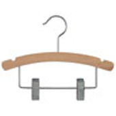 10" Children's Combination  - Natural Wood Hanger - Chrome Hook