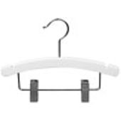 10" Children's Combination - White Wood Hanger - Chrome Hook