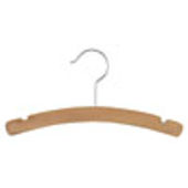 10" Children's Wood Hanger- Natural Wood Hanger - Chrome Hook