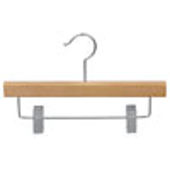 11" Children's Pant/Skirt - Natural Wood Hanger - Chrome Hook