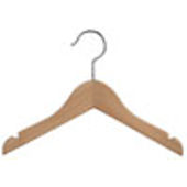 11" Children's Wood Hanger- Natural Wood Hanger - Chrome Hook