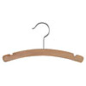 12" Children's Wood Hanger- Natural Wood Hanger - Chrome Hook