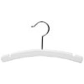 12" Children's Wood Hanger - White Wood Hanger - Chrome Hook
