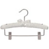 12" Ivory Satin Combination Hanger - Chrome Hook