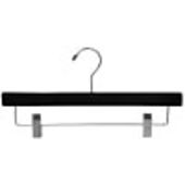 14" Black Pant/Skirt Hanger - Chrome Hook