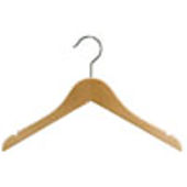 14" Children's Wood Hanger- Natural Wood Hanger - Chrome