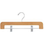 14" Natural Pant/Skirt Hanger - Chrome Hook