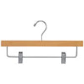 14" Natural Pant/Skirt Hanger - Chrome Hook