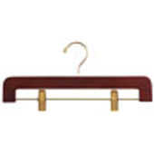 14" Walnut Pant/Skirt Hanger - Brass Hook