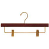 14" Walnut Pant/Skirt Hanger - Brass Hook