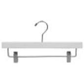 14" White Pant/Skirt Hanger - Chrome Hook