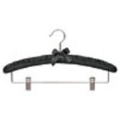 16" Black Satin Combination Hanger - Chrome Hook