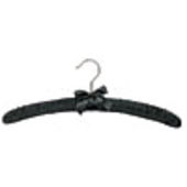 16" Black Satin Top Hanger - Chrome Hook