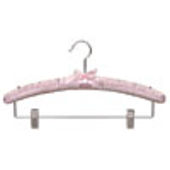 16" Pink Satin Combination Hanger - Chrome Hook