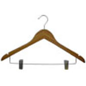 17"  Flat Combination Bamboo Hanger - Dark Finish