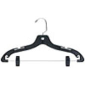 17" Black Plastic Combination Hanger - Chrome Hook