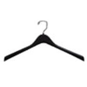 17" Black Plastic Curved Top Hanger - Chrome Hook