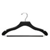 17" Black Suit Hanger with Non-Slip Bar - Chrome Hook