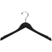 17" Black Wood Hanger - Chrome Hook