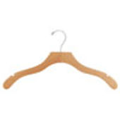 17" Natural Wood Hanger - Chrome Hook