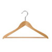 17" Natural Wood Coat Hanger - Chrome Hook