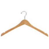 17" Natural Wood Hanger - Chrome Hook