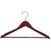 17" Walnut Suit Hanger - Brass Hook