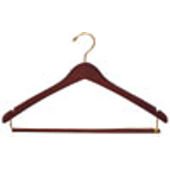 17" Walnut Suit Hanger - Brass Hook