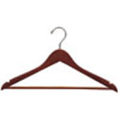 17" Walnut Suit Hanger - Chrome Hook